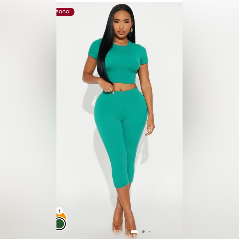 Fashion Nova Teal Leggings Set